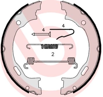 Комплект гальмівних колодок, стоянкове гальмо BREMBO S 50 515