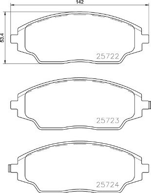 Brake Pad Set, disc brake BREMBO P 10 070