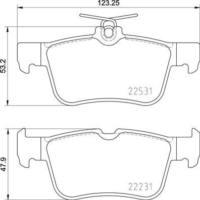 Stabdžių trinkelių rinkinys, diskinis stabdys BREMBO P 24 175