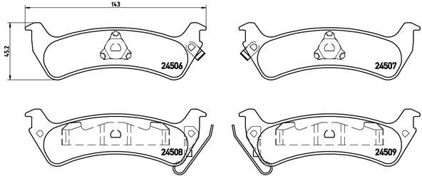 Stabdžių trinkelių rinkinys, diskinis stabdys BREMBO P 37 012