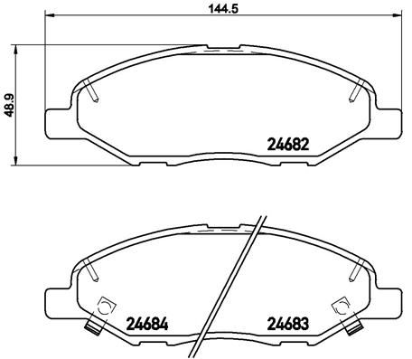 Комплект гальмівних накладок, дискове гальмо BREMBO P 56 088