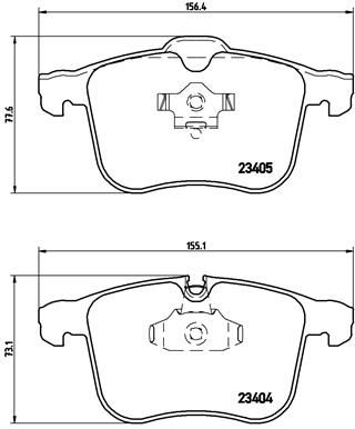 Комплект гальмівних накладок, дискове гальмо BREMBO P 59 046