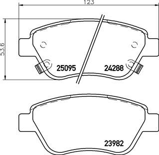 Комплект гальмівних накладок, дискове гальмо BREMBO P 59 081