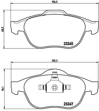 Комплект гальмівних накладок, дискове гальмо BREMBO P 68 040