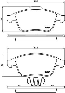 Brake Pad Set, disc brake BREMBO P 68 047X