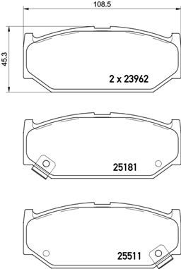 Brake Pad Set, disc brake BREMBO P 79 031