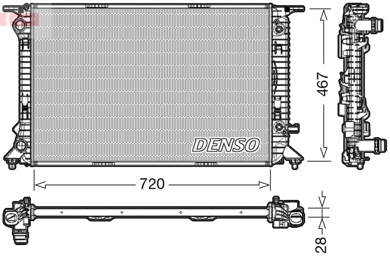 Радіатор, система охолодження двигуна DENSO DRM02021