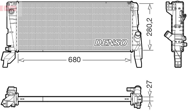 Radiatorius, variklio aušinimas DENSO DRM05074