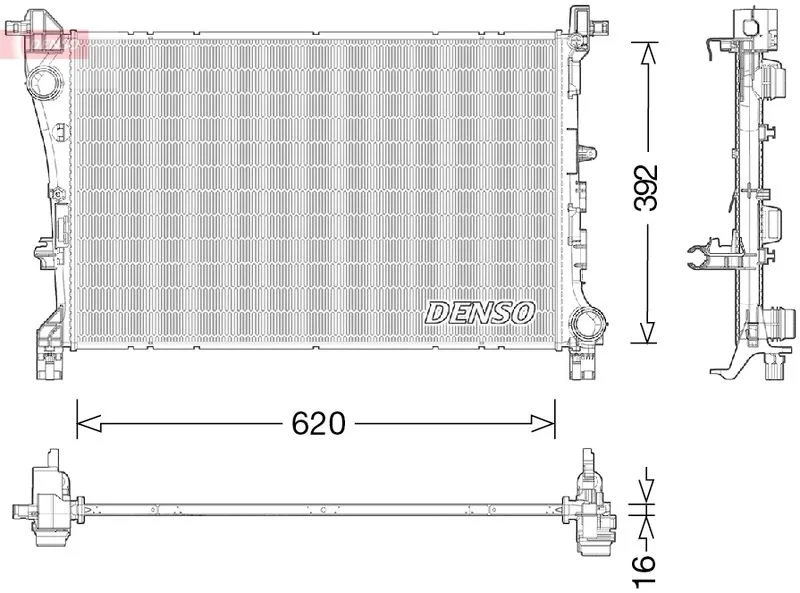 Радіатор, система охолодження двигуна DENSO DRM09046