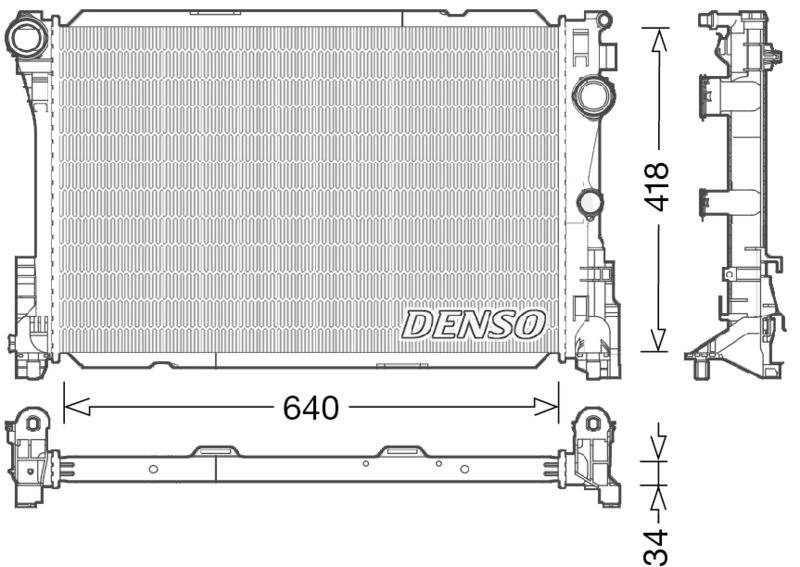 Радіатор, система охолодження двигуна DENSO DRM17049