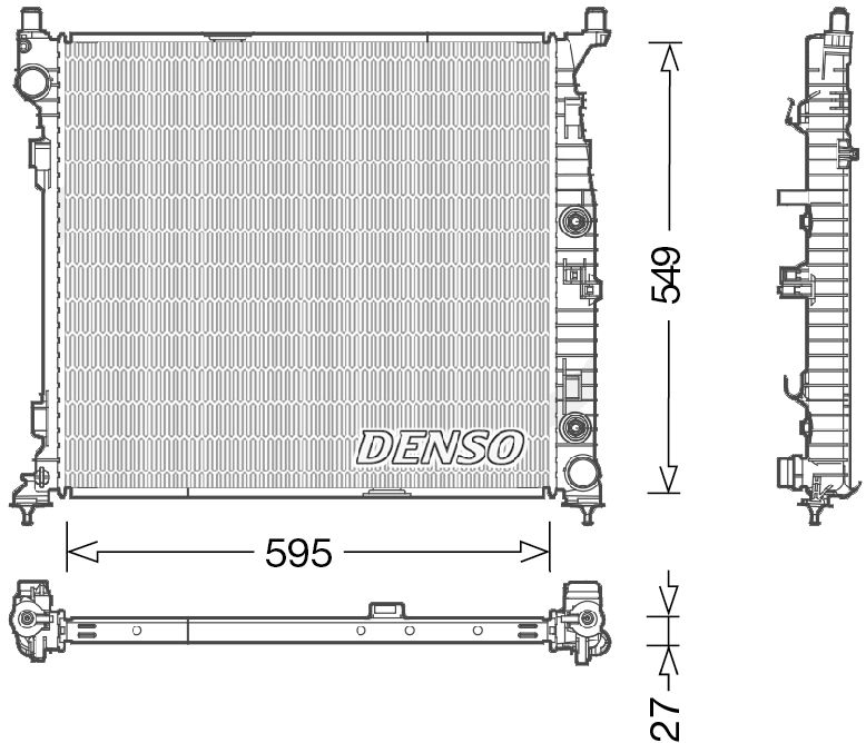 Радіатор, система охолодження двигуна DENSO DRM17055