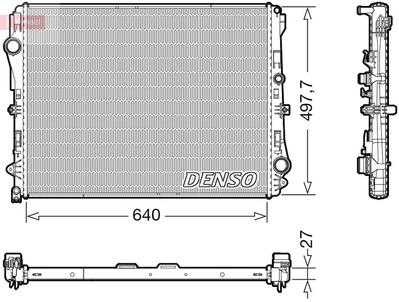 Радіатор, система охолодження двигуна DENSO DRM17116