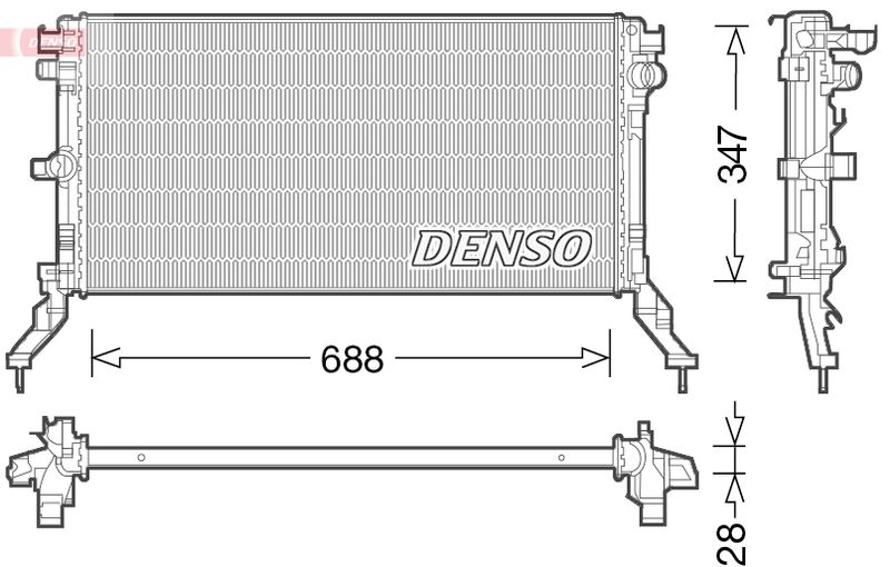 Радіатор, система охолодження двигуна DENSO DRM23039