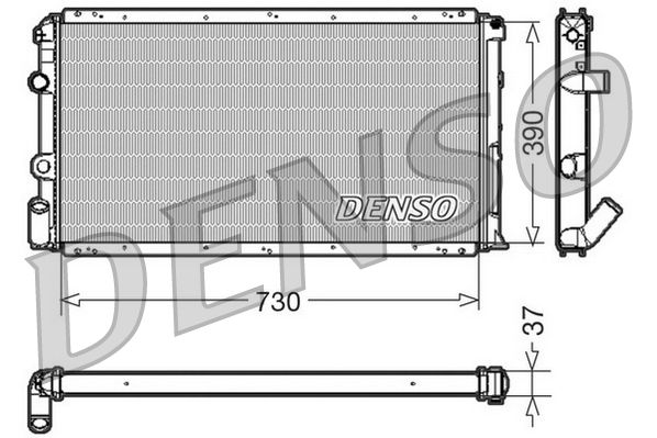 Радіатор, система охолодження двигуна DENSO DRM23091