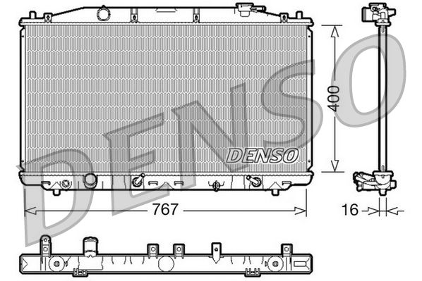 Радіатор, система охолодження двигуна DENSO DRM40025