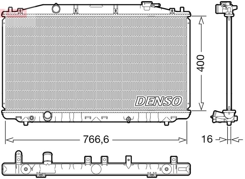 Радіатор, система охолодження двигуна DENSO DRM40051