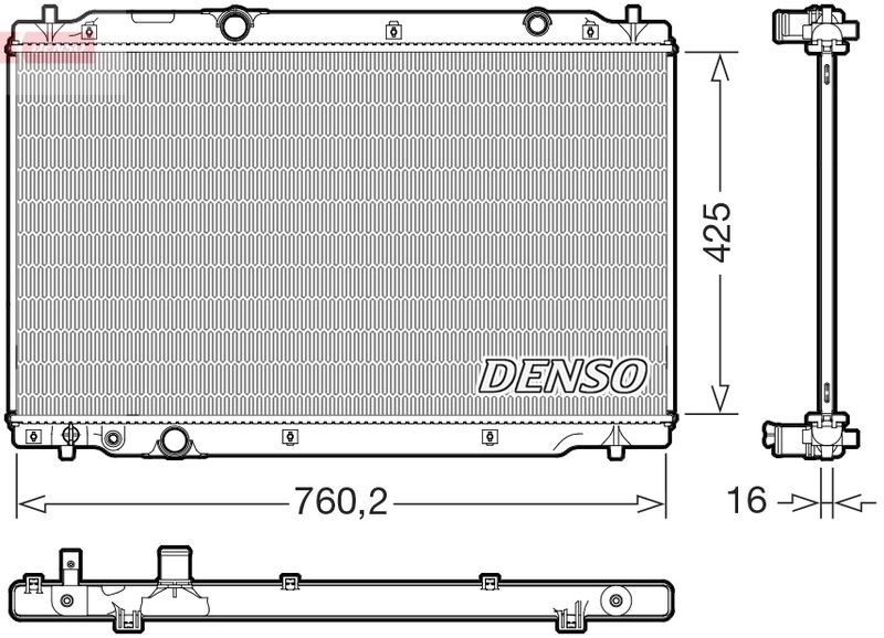 Радіатор, система охолодження двигуна DENSO DRM40107