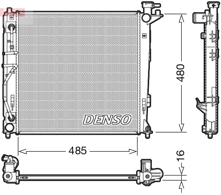 Радіатор, система охолодження двигуна DENSO DRM41007