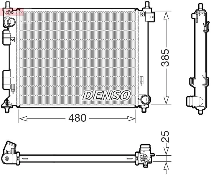 Радіатор, система охолодження двигуна DENSO DRM41035