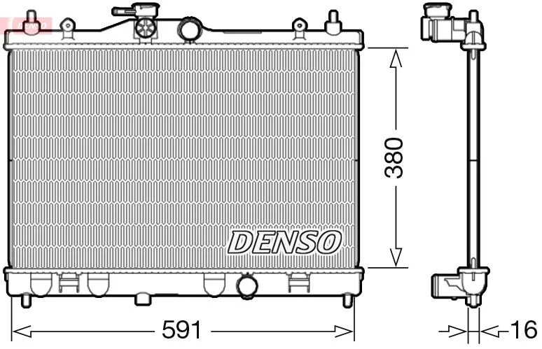 Радіатор, система охолодження двигуна DENSO DRM46040