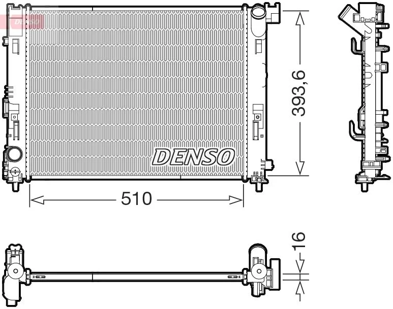 Радіатор, система охолодження двигуна DENSO DRM46103