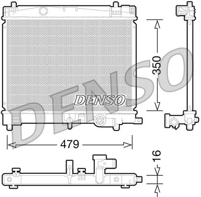 Радіатор, система охолодження двигуна DENSO DRM50078