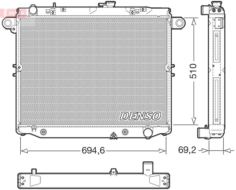 Радіатор, система охолодження двигуна DENSO DRM50148