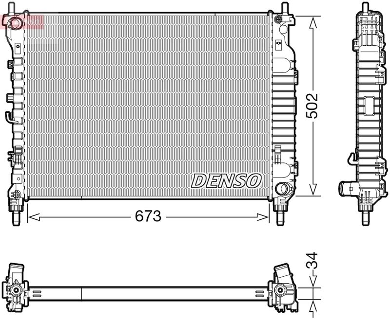 Radiatorius, variklio aušinimas DENSO DRM20125