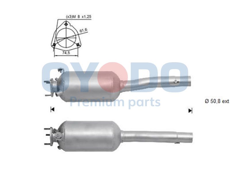 Suodžių / kietųjų dalelių filtras, išmetimo sistema Oyodo 20N0074-OYO