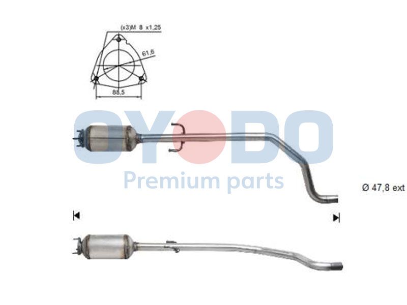 Soot/Particulate Filter, exhaust system Oyodo 20N0096-OYO