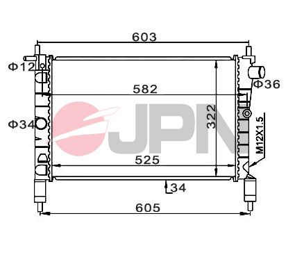 Radiatorius, variklio aušinimas JPN 60C9030-JPN