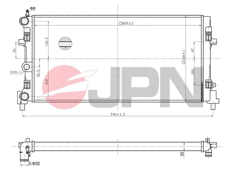 Radiatorius, variklio aušinimas JPN 60C9064-JPN