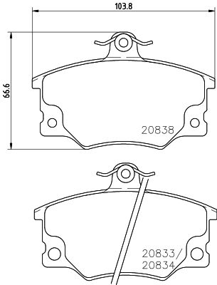 Комплект гальмівних накладок, дискове гальмо MINTEX MDB1240