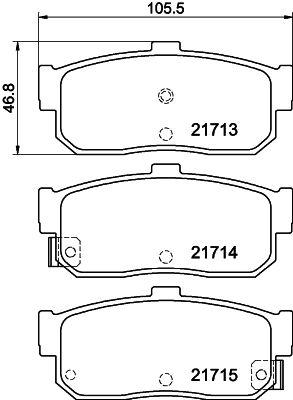 Комплект гальмівних накладок, дискове гальмо MINTEX MDB1707