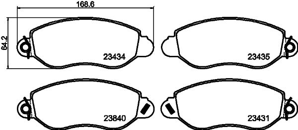 Stabdžių trinkelių rinkinys, diskinis stabdys MINTEX MDB2078