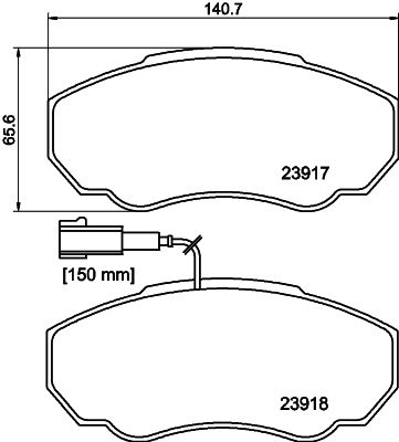 Stabdžių trinkelių rinkinys, diskinis stabdys MINTEX MDB2328