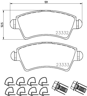 Комплект гальмівних накладок, дискове гальмо MINTEX MDB2584