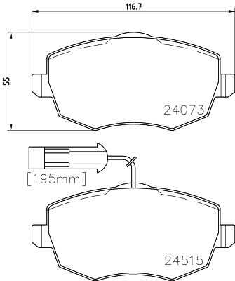 Комплект гальмівних накладок, дискове гальмо MINTEX MDB2856