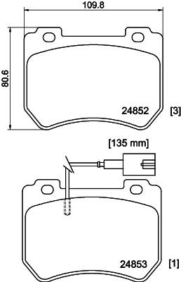 Комплект гальмівних накладок, дискове гальмо MINTEX MDB3037