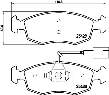 Brake Pad Set, disc brake MINTEX MDB3208