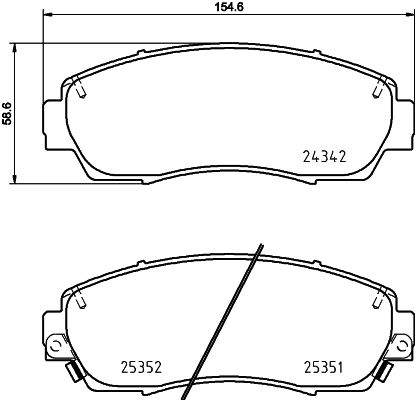 Комплект гальмівних накладок, дискове гальмо MINTEX MDB3257