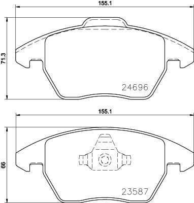 Комплект гальмівних накладок, дискове гальмо MINTEX MDB3767