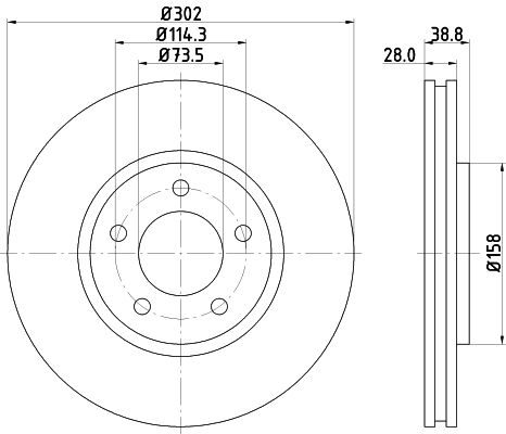 Brake Disc MINTEX MDC1554