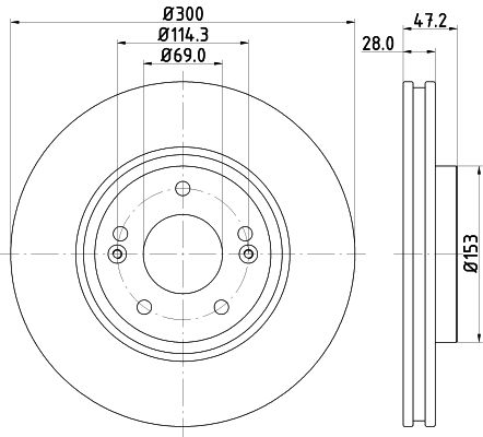 Brake Disc MINTEX MDC2043