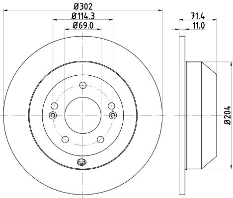 Brake Disc MINTEX MDC2245