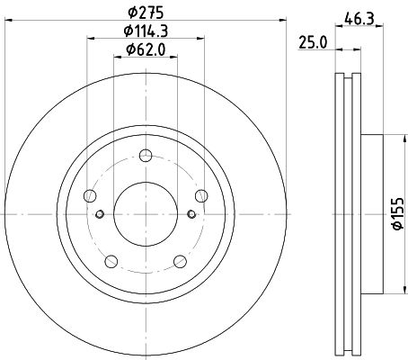 Brake Disc MINTEX MDC2285