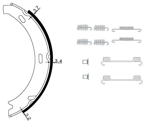 Brake Shoe Set, parking brake MINTEX MFR693