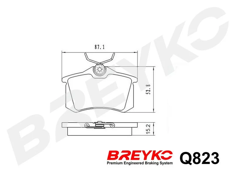 Stabdžių trinkelių rinkinys, diskinis stabdys VASCO BREYKO Q823