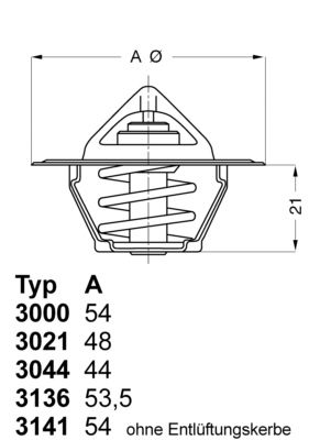 Termostatas, aušinimo skystis BorgWarner (Wahler) 3000.83