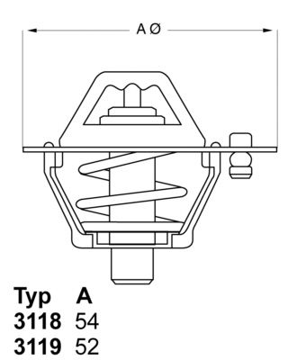 Thermostat, coolant BorgWarner (Wahler) 3119.82